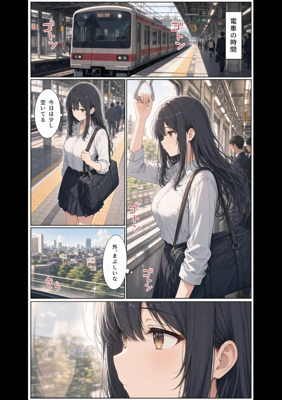 真面目な女子校生が朝の満員電車で執拗に痴●された話【モザイク版】 試し読み 2ページ