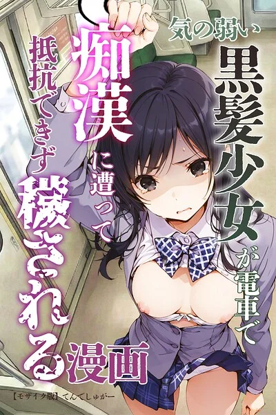 気の弱い黒髪少女が電車で痴●に遭って抵抗できず穢される漫画【モザイク版】 表紙