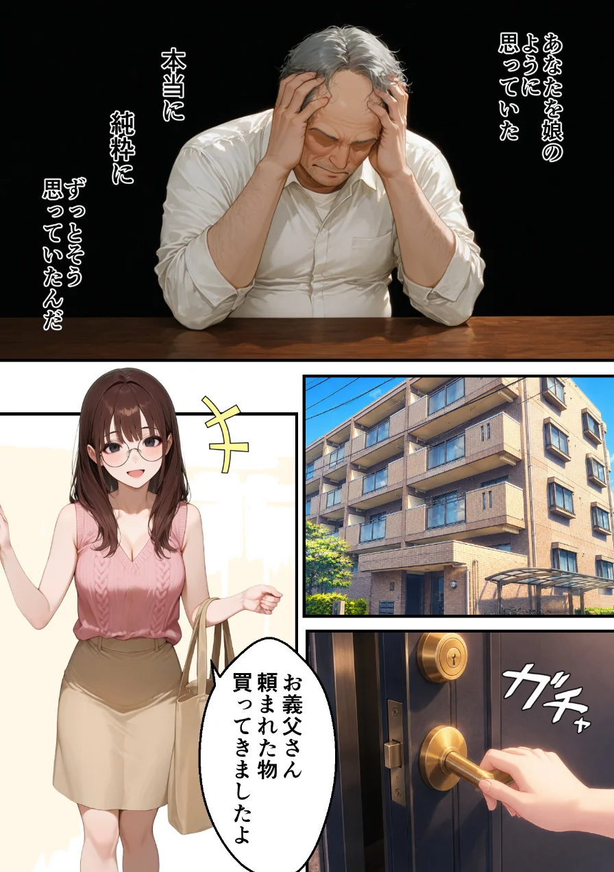 無防備な息子の嫁に裏切りの催●アプリ・娘のように思っていた彼女をバニー電マで屈辱アクメさせてしまう義父の愛欲【モザイク版】 試し読み 1ページ
