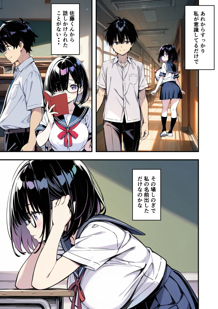 爆乳地味メガネが好きな男に沼パイを使って告白しそのままエッチする話【モザイク版】 試し読み 5ページ