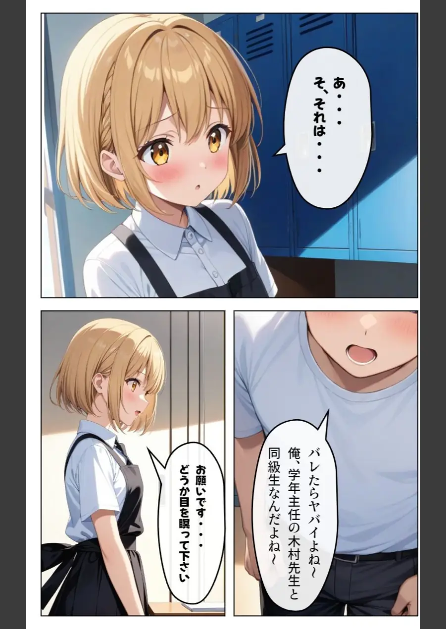 くそキモ店長に弱みを握られ犯●れまっくた金髪ロリJK【モザイク版】 試し読み 7ページ