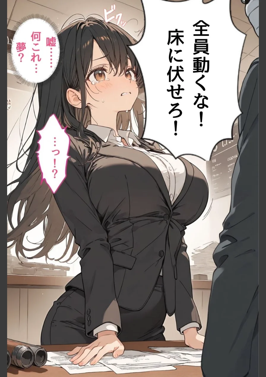 スーツ姿の美人OLが強盗の凶器よりチ○ポに屈服…完全メス落ち【モザイク版】 試し読み 8ページ