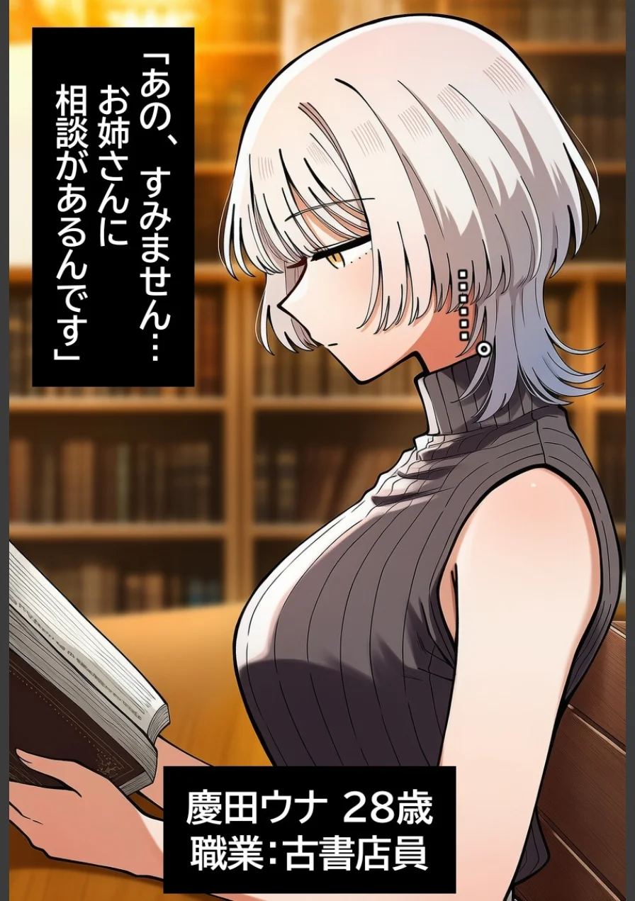 古書店員のダウナー系お姉さんに生中出ししまくって孕ませるまで。【モザイク版】（単話） 試し読み 1ページ