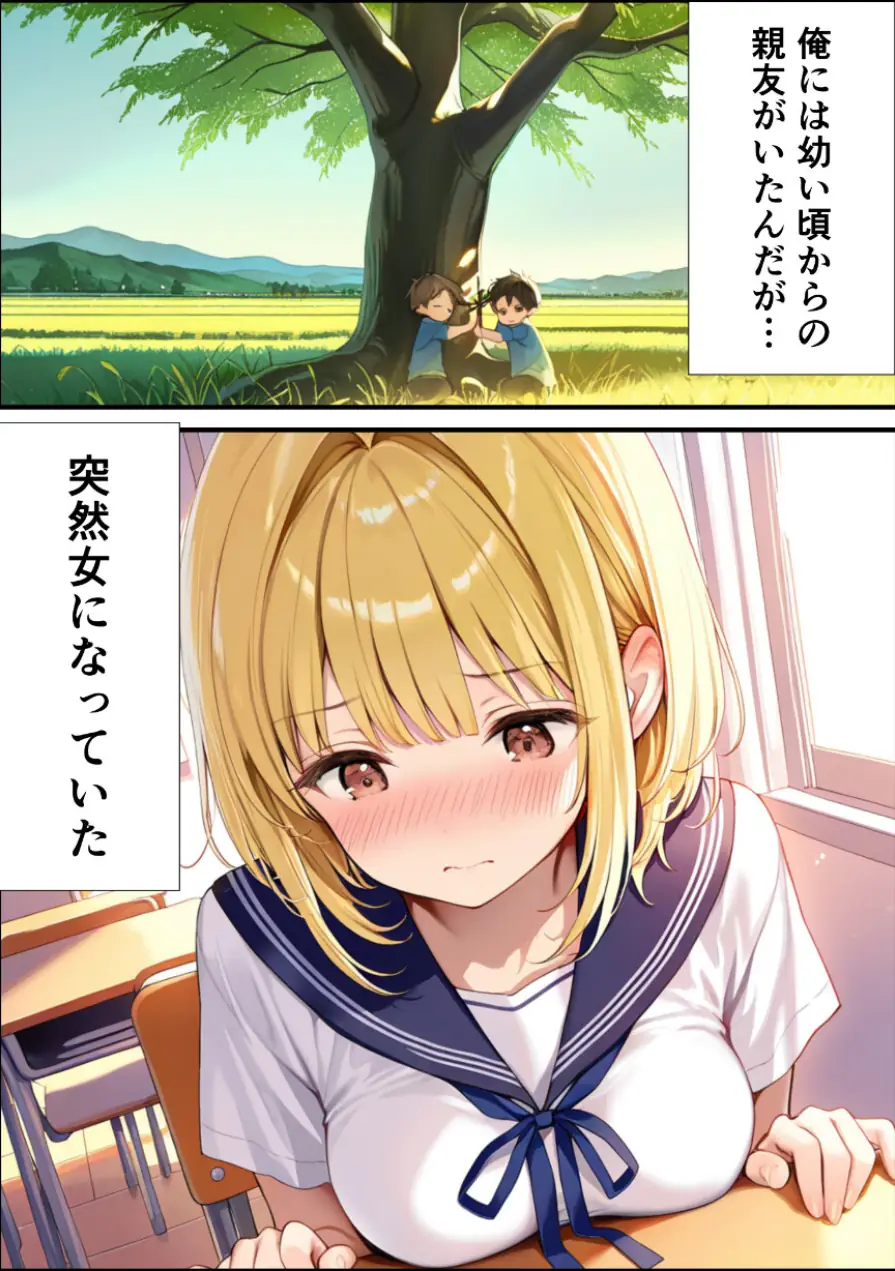 女体化した親友が俺の彼女になるまでの話【モザイク版】 試し読み 3ページ