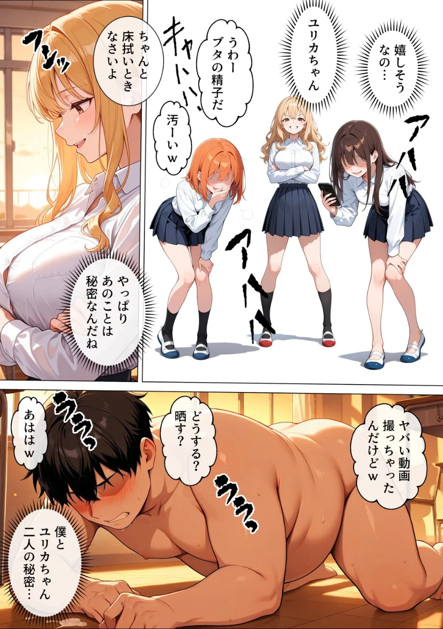 いじめてくるヤンキー女子が、屋上では僕のチ○ポでイキ狂う【モザイク版】 試し読み 7ページ