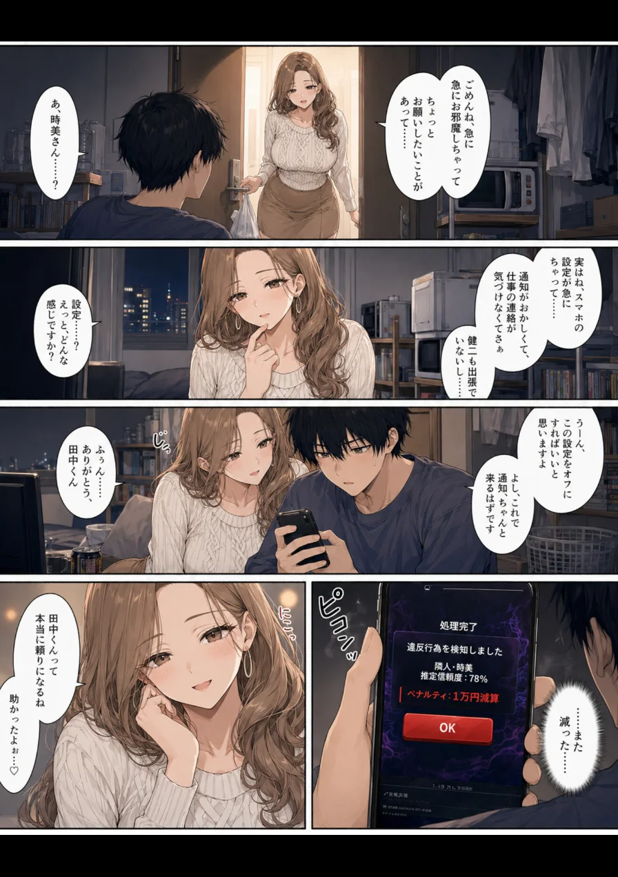 押すたび、1万円消えるボタン…その度に隣の人妻が誘惑してくる。【モザイク版】 試し読み 8ページ