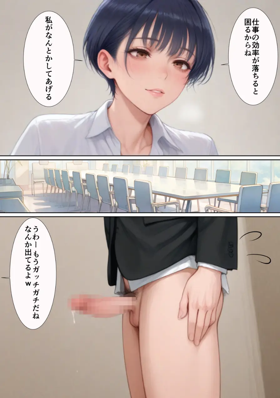 爆乳痴女の先輩OLが仕事しない後輩をヌキまくって性欲発散業務改善する話【モザイク版】（単話） 試し読み 6ページ
