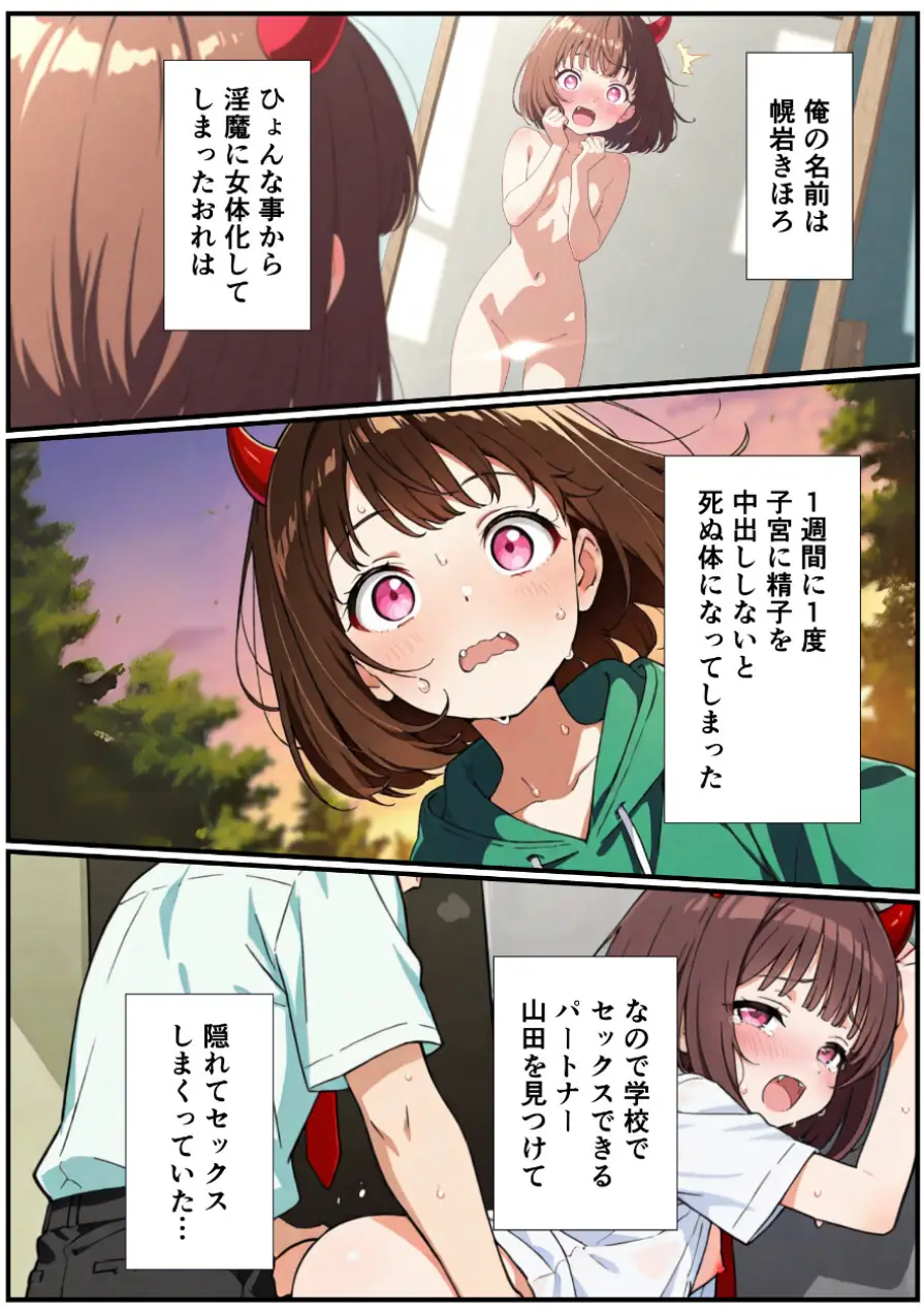 突然淫魔になったおれが妹にメス堕ちさせられる話【モザイク版】 試し読み 3ページ