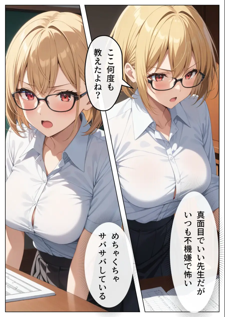 巨乳眼鏡家庭教師 快楽堕ちしたので中出ししてあげた【モザイク版】 試し読み 2ページ