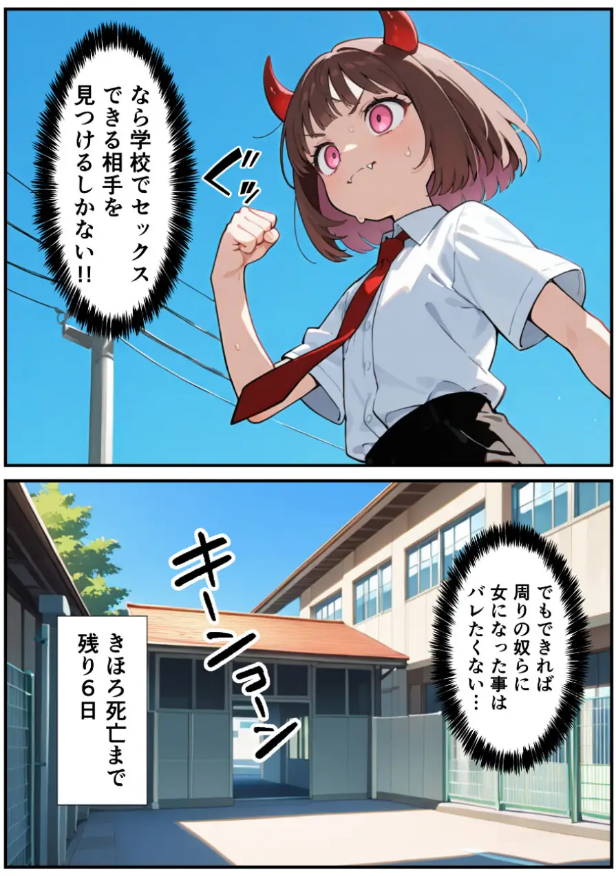 突然淫魔に女体化した俺が学校で初めてセックスする話【モザイク版】 試し読み 7ページ