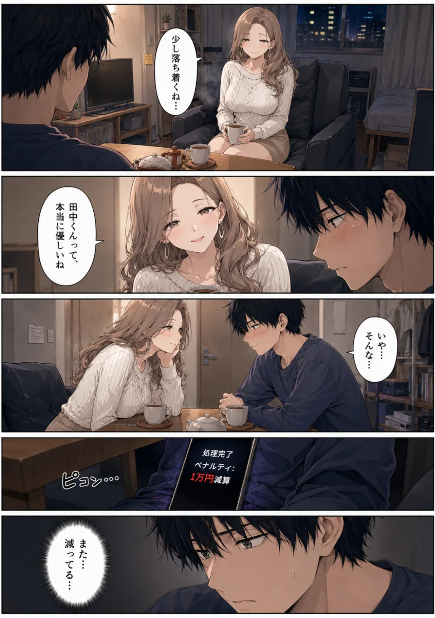 押すたび、1万円消えるボタン…その度に隣の人妻が誘惑してくる。【モザイク版】 試し読み 15ページ