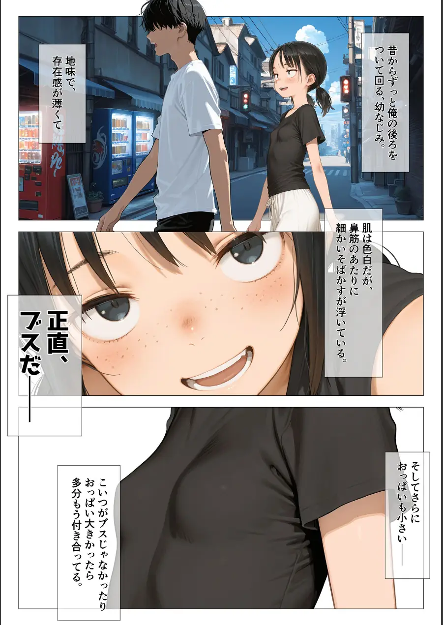 ちいぶす-おっぱい小さくてブスだけどいつでもヤレる幼馴染- モザイク版 試し読み 4ページ