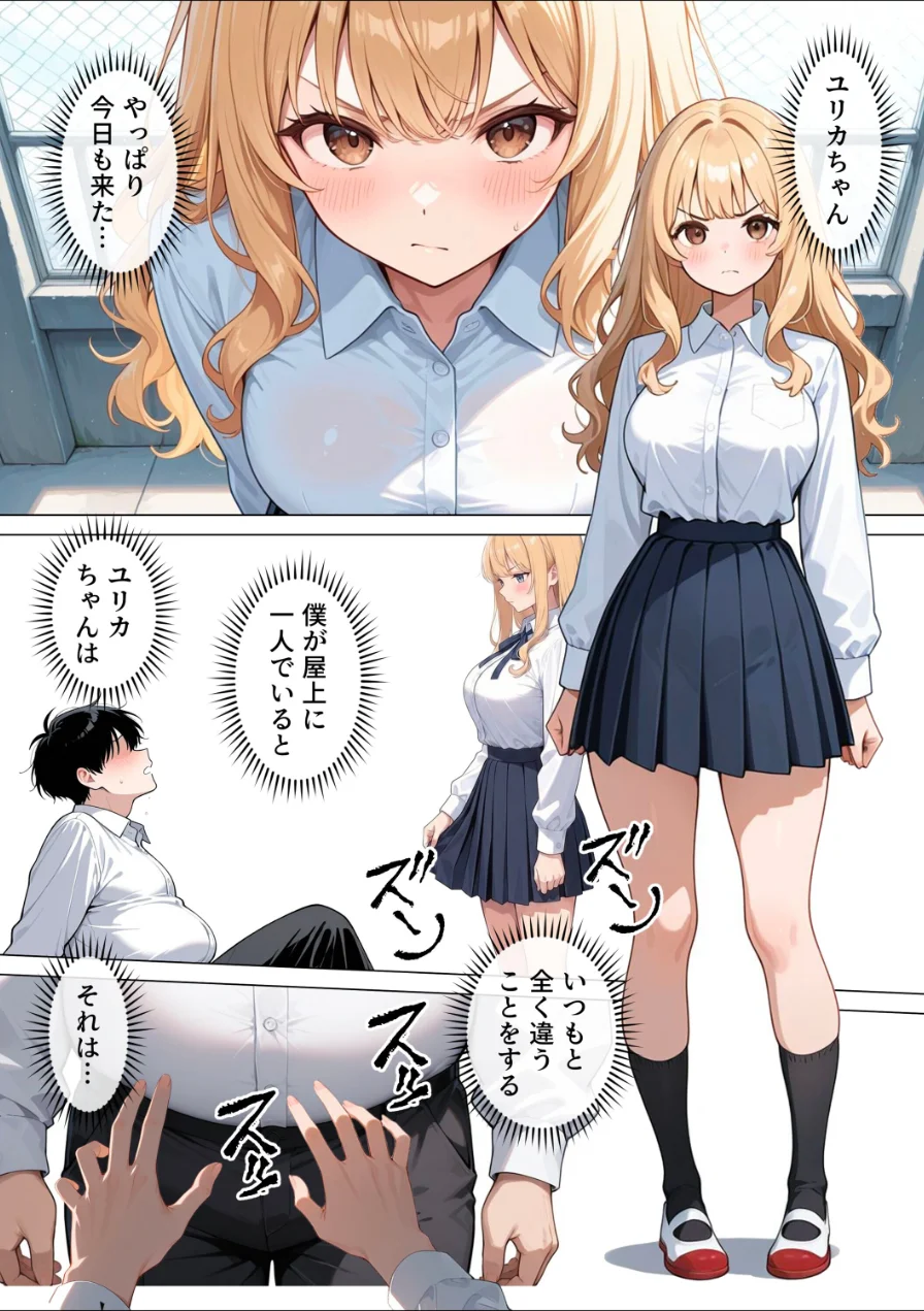 いじめてくるヤンキー女子が、屋上では僕のチ○ポでイキ狂う【モザイク版】 試し読み 11ページ
