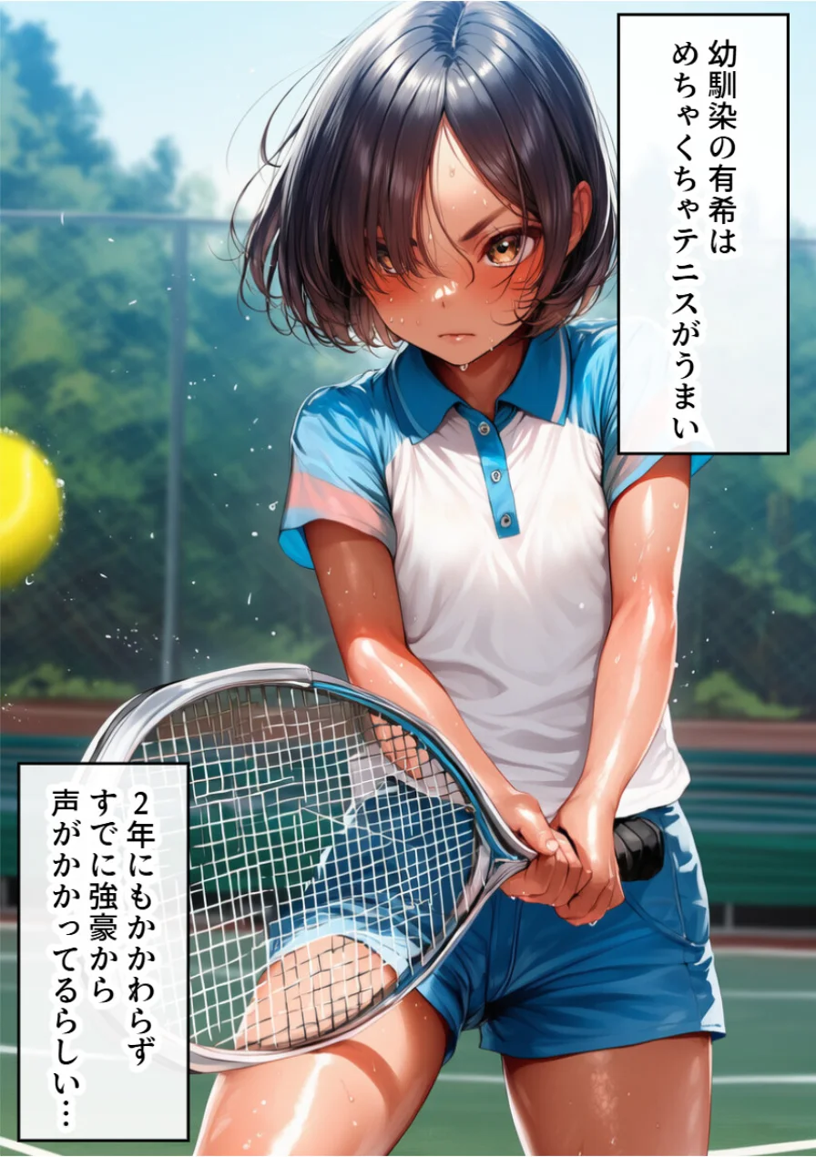 幼なじみは隠れ巨乳！テニス部で一番かわいいボーイッシュ少女とイチャラブSEX【モザイク版】（単話） 試し読み 1ページ