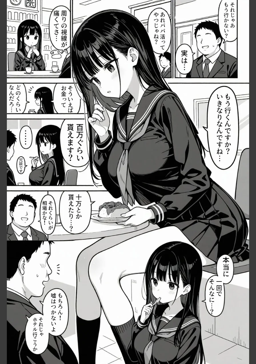 清楚な女子〇生がパパ活にドハマりする話【モザイク版】 試し読み 11ページ
