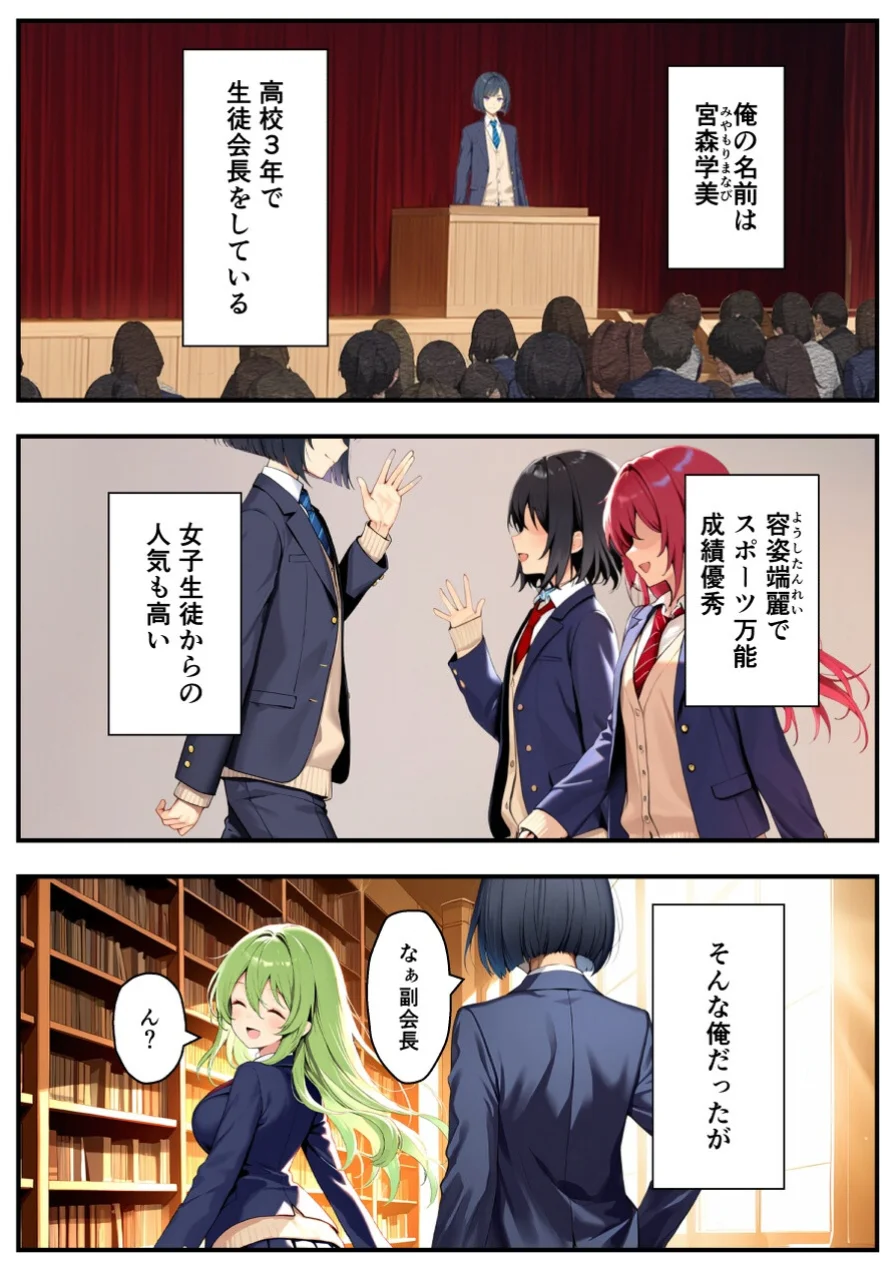 好きな子にフラれて女体化させられた生徒会長がマチアプで出会った同級生にメス堕ちする話【棒消し修正版】 試し読み 2ページ