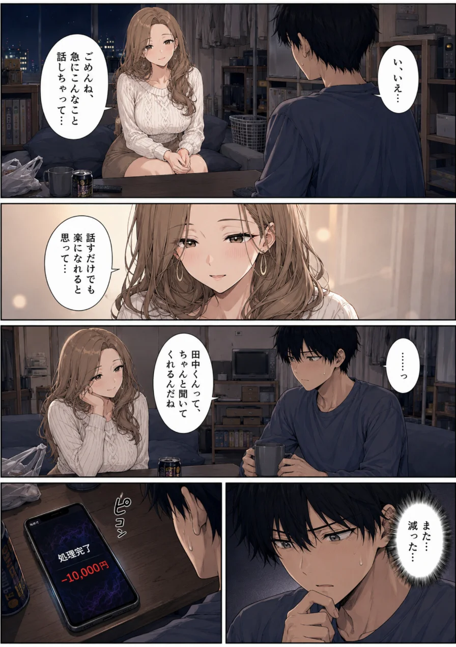 押すたび、1万円消えるボタン…その度に隣の人妻が誘惑してくる。【モザイク版】 試し読み 12ページ
