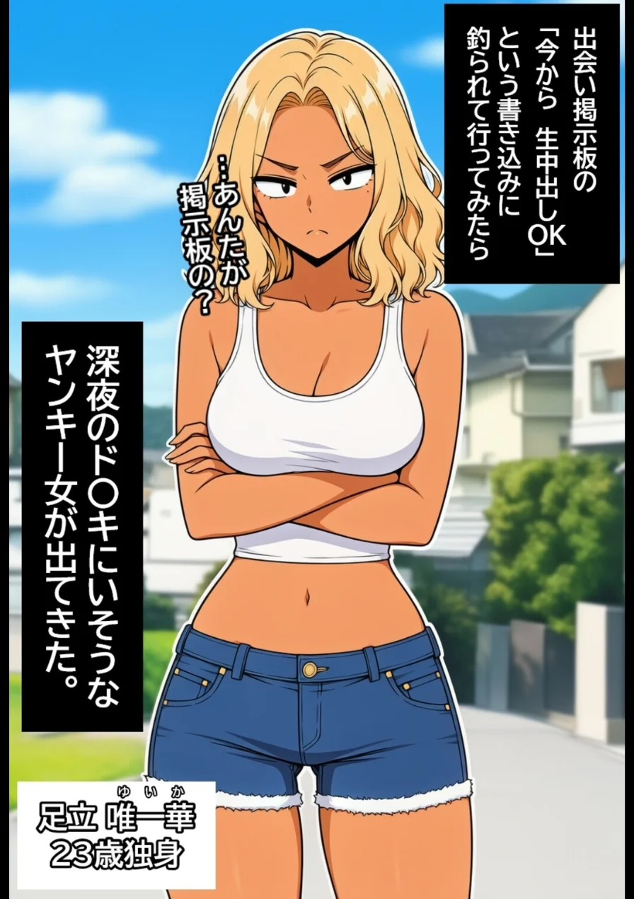 深夜のド〇キにいそうなヤンキー女を孕ませる。【モザイク版】（単話） 試し読み 1ページ
