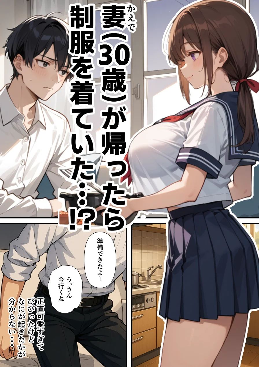 セックスレスに悩む若妻（30）12年ぶりに制服を着てイチャラブセックスする話【モザイク版】 試し読み 13ページ