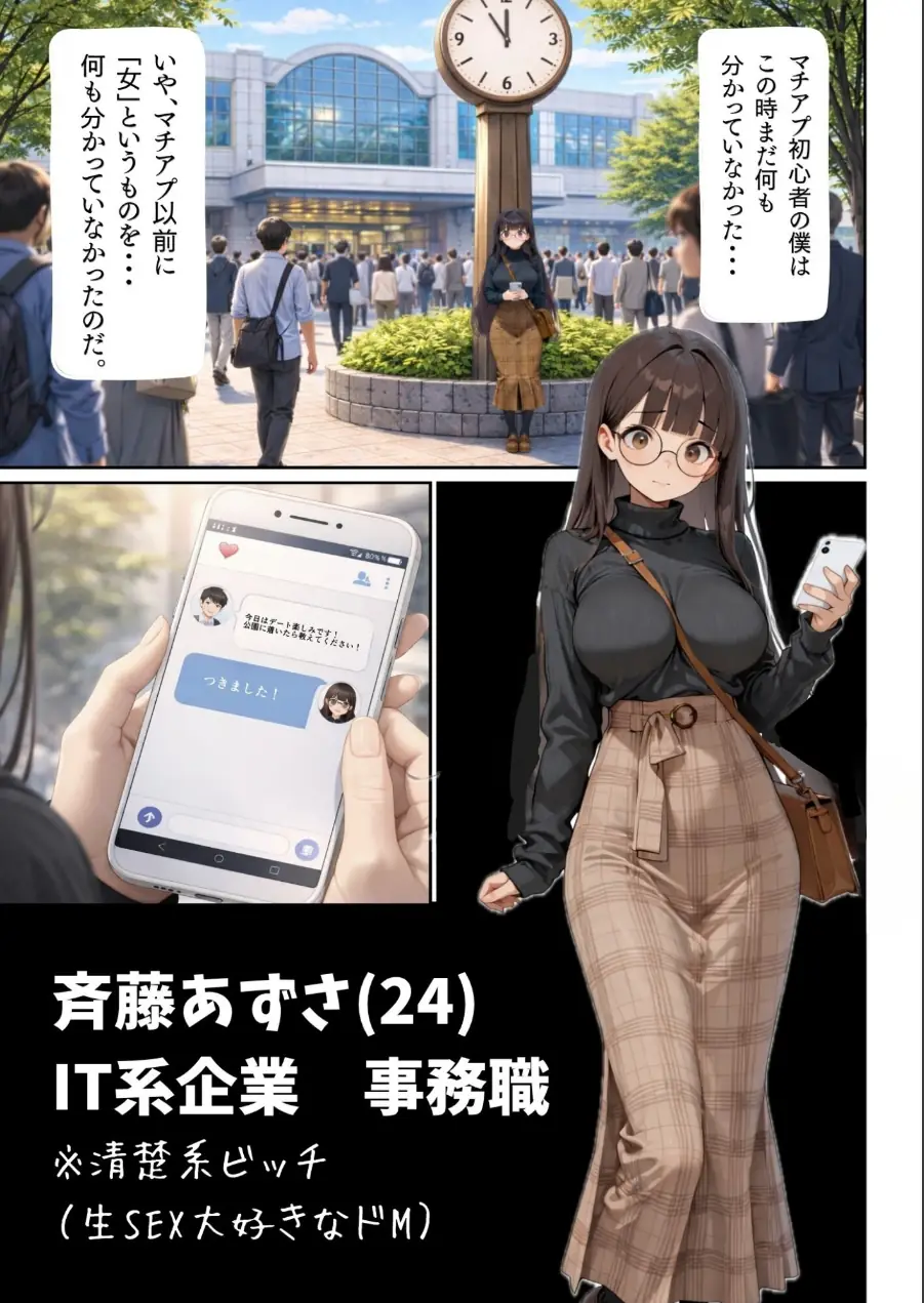 マチアプで紳士ムーブからの健全解放した清楚巨乳（24）がなぜか今ヤリチン上司の部屋にいるらしい【モザイク版】 試し読み 2ページ