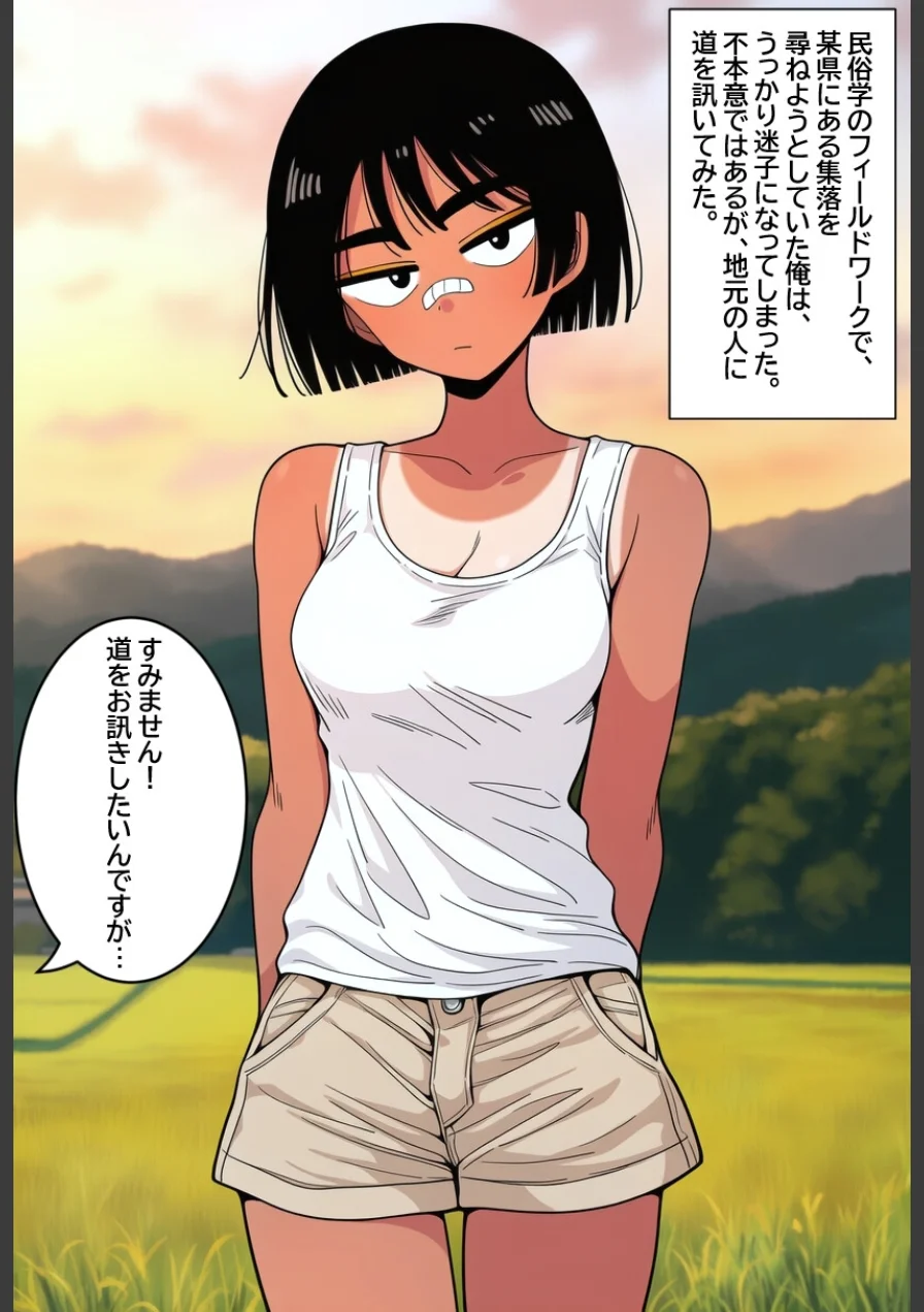 孕ませ村のボーイッシュ娘【モザイク版】（単話） 試し読み 1ページ