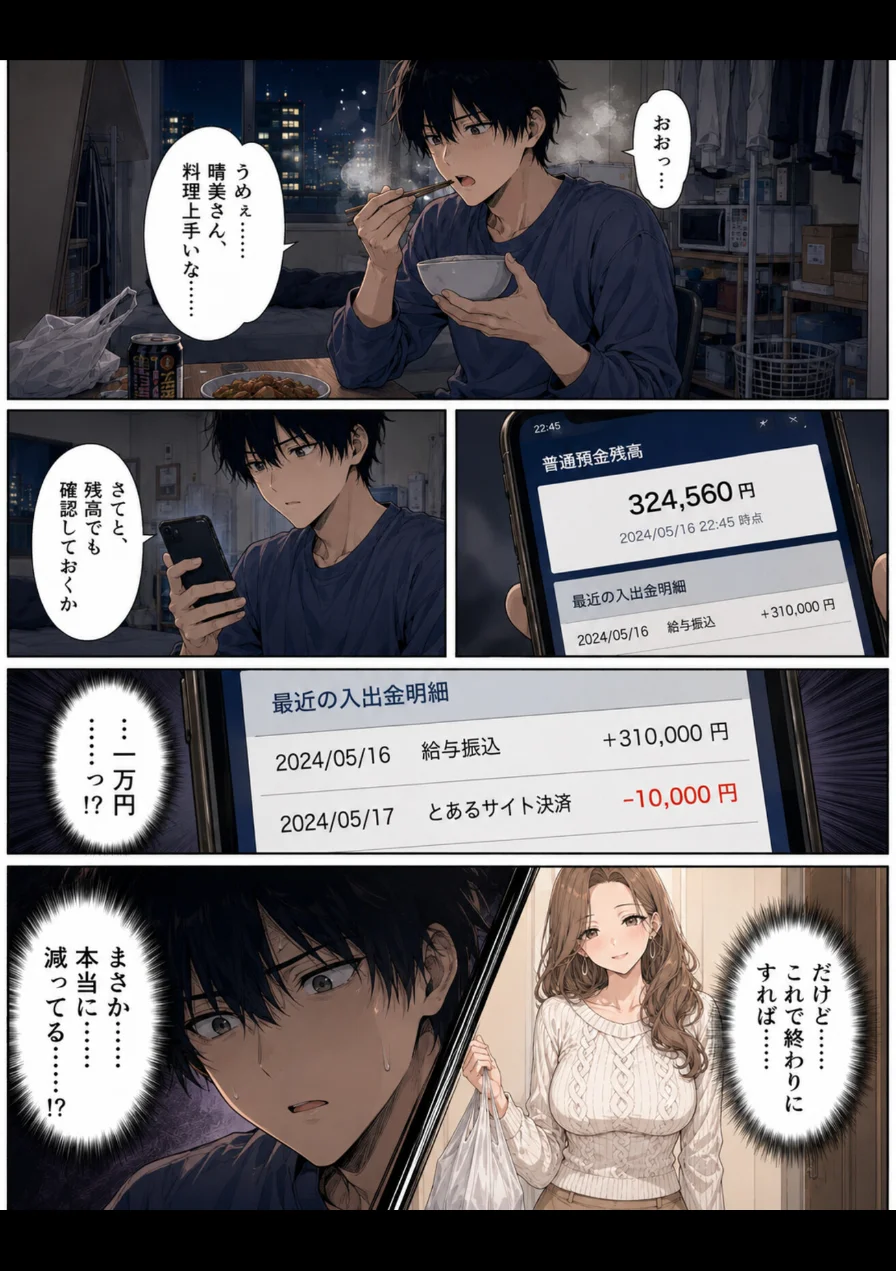 押すたび、1万円消えるボタン…その度に隣の人妻が誘惑してくる。【モザイク版】 試し読み 5ページ