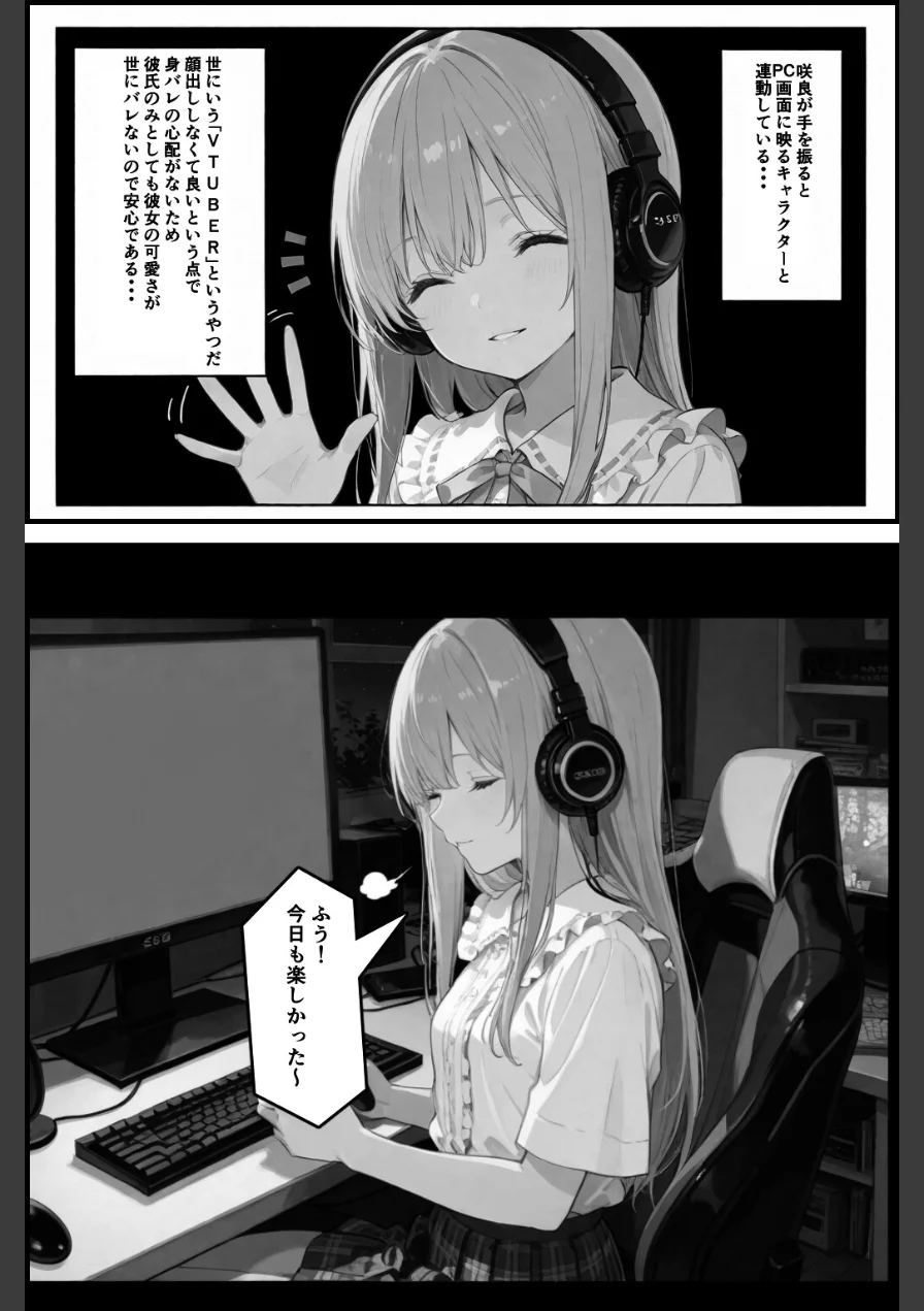 彼女が配信中ならイタズラし放題じゃね！！！【棒消し修正版】（単話） 試し読み 2ページ