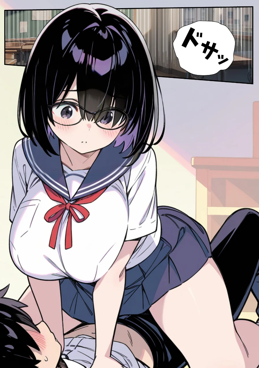爆乳地味メガネが好きな男に沼パイを使って告白しそのままエッチする話【モザイク版】 試し読み 12ページ