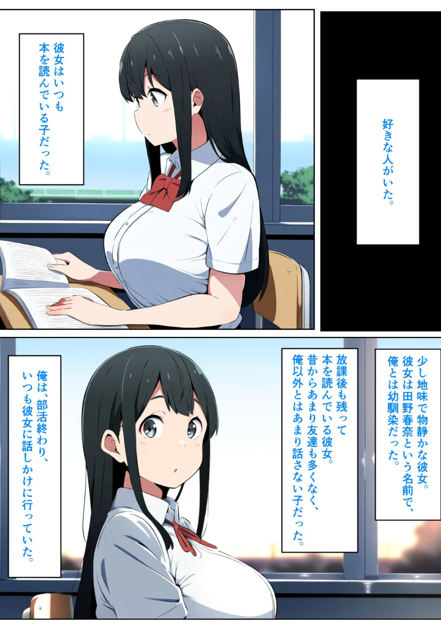 黒髪陰キャの幼馴染をチャラ男先輩に寝取られる話【モザイク版】 試し読み 1ページ