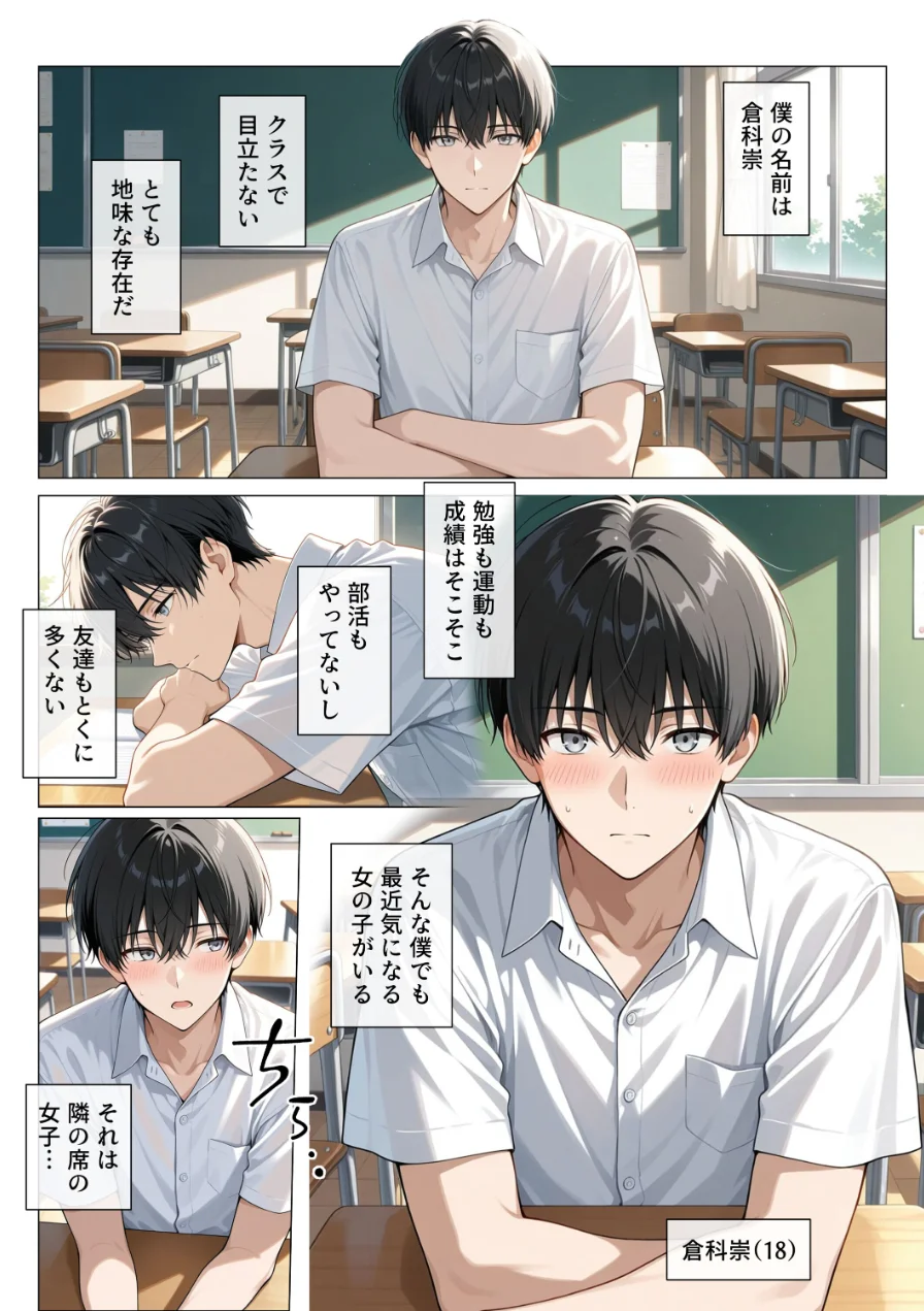 恋愛漫画みたいに互いを意識してたら両想いと分かって性欲全開発情セックス【モザイク版】 試し読み 1ページ