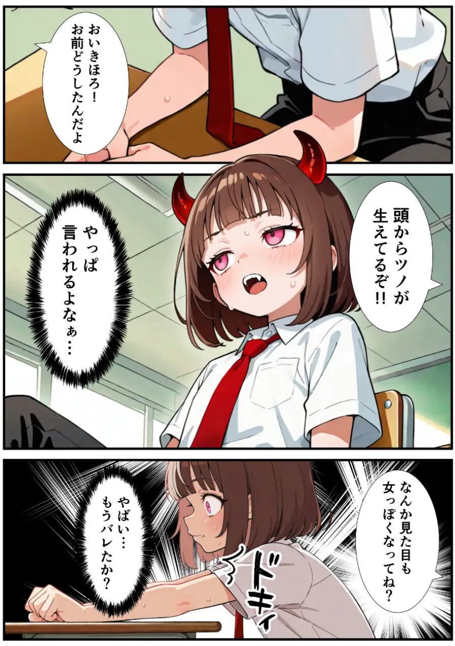 突然淫魔に女体化した俺が学校で初めてセックスする話【モザイク版】 試し読み 8ページ
