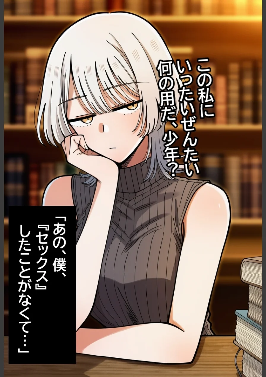 古書店員のダウナー系お姉さんに生中出ししまくって孕ませるまで。【モザイク版】（単話） 試し読み 2ページ