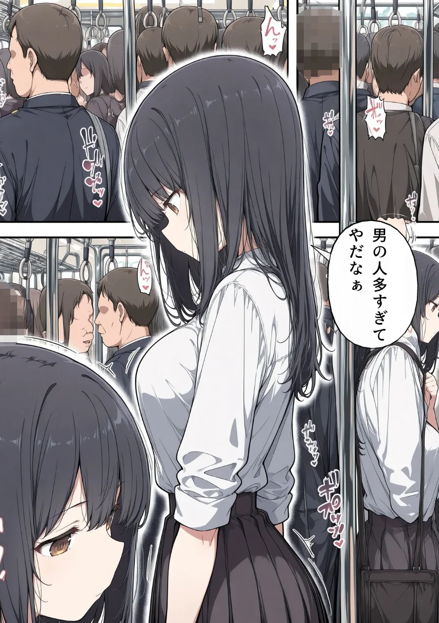 真面目な女子校生が朝の満員電車で執拗に痴●された話【モザイク版】 試し読み 5ページ