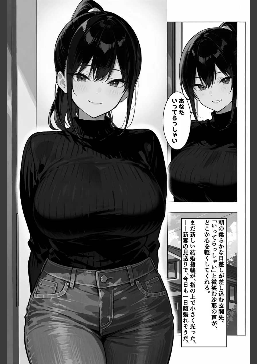 俺の嫁が同僚のデカチンポに寝取られていた件【白抜き修正版】（単話） 試し読み 1ページ