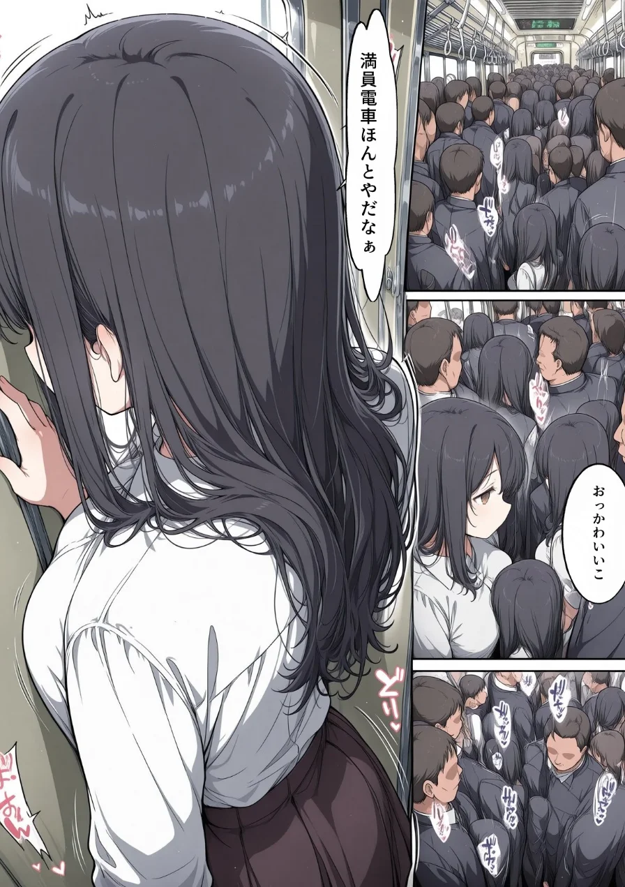 真面目な女子校生が朝の満員電車で執拗に痴●された話【モザイク版】 試し読み 4ページ